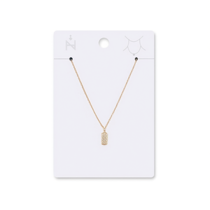 Collana con Ciondolo Rettangolare in Acciaio Inossidabile, Lunghezza 12cm, Gioielli alla Moda - Product Image 1