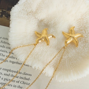 Collar Minimalista con Colgante de Estrella de Mar en Acero Inoxidable Chapado en Oro de 18K para Mujer, Estilo Romántico, Joyería Resistente al Deslustre - Product Image 4