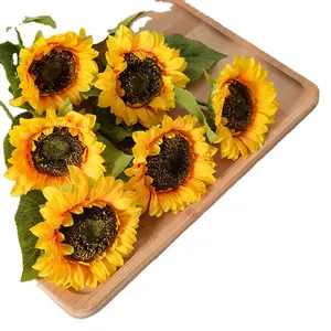 Heimdekorblumen großer Kopf künstliche Seiden-Sonnenblumen Hochzeit dekorative künstliche Sonnenblume