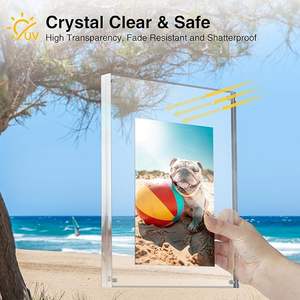 Cadre <span class=keywords><strong>photo</strong></span> magnétique N52 en acrylique transparent épais double face pour bureau, supporte la taille et le logo personnalisés - Product Image 6