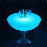 Table basse moderne avec télécommande, changement de couleur RVB, mini table de bar, table basse en plastique de luxe, petit meuble LED