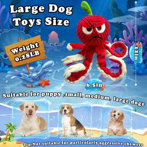 Poliéster Personalizado Interativo Cão Squeaky Plush Polvo Mastigar Brinquedos De Luxo - Product Image 4