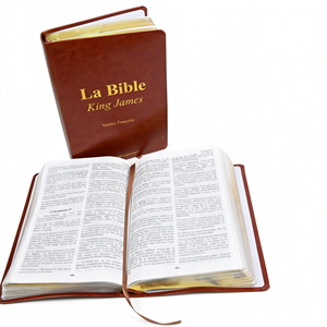 Fabrika Özel Üretim PU Deri İncil La İncil Kral James Fransızca İncil Baskısı - Product Image 3