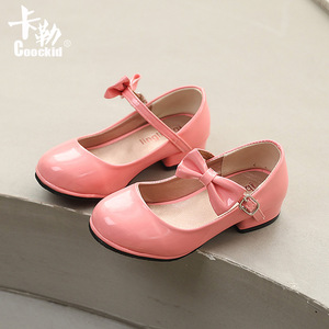 여아 하이힐 공주 구두 2025 봄 가을 아동 PU 신발 학생 공연 댄스화 - Product Image 5