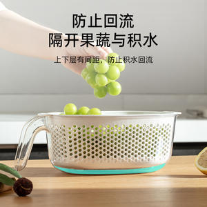 Ensemble de passoires en plastique doré avec poignée pour égoutter les légumes et laver les fruits, plusieurs tailles - Product Image 2
