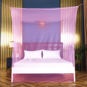 Màu Hồng giá rẻ hình chữ nhật treo màn chống muỗi cho giường đơn đôi vua - Product Image 2