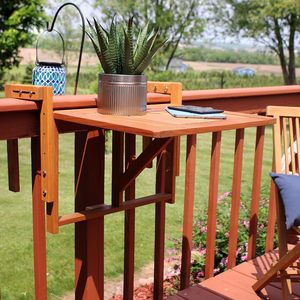 <strong>Bamboo</strong> Wooden Hanging Balcony Deck Folding <strong>Table</strong> Patio Railing Dining <strong>Table</strong> Garden <strong>Coffee</strong> Furniture Desk - Product Image 6