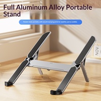 Soporte para computadora portátil de aleación de aluminio, soporte ajustable de 6 velocidades, plegable, con disipación de calor, para oficina y escritorio