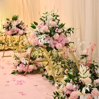 Chemin de table en fleurs artificielles de haute qualité en fausse soie pour décoration de mariage, chemin de table floral pour allée de mariage, fleurs artificielles pour table de mariage