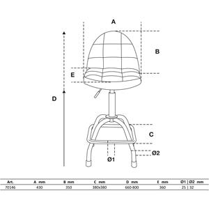 เก้าอี้หมุนพร้อมพนักพิงปรับความสูงได้รุ่น BGS - Product Image 2