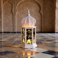 Lanterne marocaine en plastique rectangulaire de petite taille, utilisation intérieure, porte-bougie réutilisable