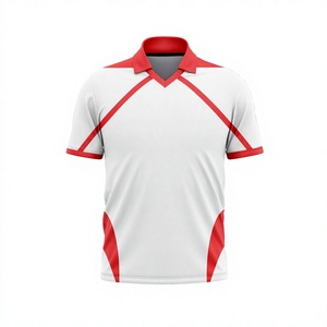 Proveedor de Camisetas de Críquet Sublimadas Personalizadas, Blancas y Azul Marino, Manga Corta, Cuello Polo, Ropa Deportiva para Equipos - Product Image 2