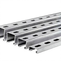 Supports de montage photovoltaïque en acier en forme de C, poutres en U résistantes aux tremblements de terre, supports de tuyaux perforés galvanisés à chaud