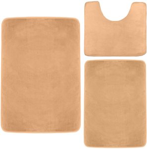 Ensemble de tapis de bain FIGOO au design moderne, 3 pièces, en polyester, antidérapant, absorbant, écologique, lavable en <span class=keywords><strong>machine</strong></span>, prix d'usine - Product Image 1