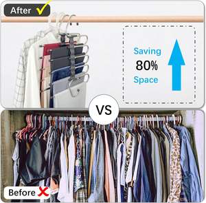 Cintres magiques multiples pour pantalons, organisateur de pantalons, cintre pliable multifonctionnel pour vêtements - Product Image 2