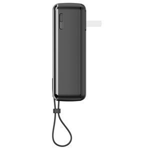 Baterí<span class=keywords><strong>a</strong></span> Externa OEM de 5000 mAh con Enchufe de CA Integrado y Cable con Cordón - Carga Rápida de 22.5W, USB C PD, Pantalla Digital - Product Image 3