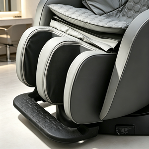 Chaise de massage électrique avec bac à shampoing, en cuir PU gris, inclinable, pour lavage de cheveux, salon de coiffure, spa capillaire - Product Image 4