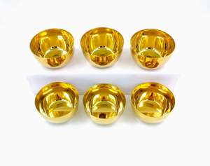 Juego de 6 Tazones de Acero Inoxidable de Primera Calidad, Grado 202, con Revestimiento PVD Dorado, Estilo Moderno y Lujoso, Elegantes, Duraderos, Pulidos y Ecológicos - Product Image 1