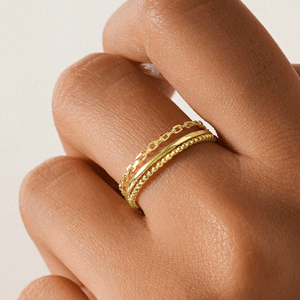 CANNER Wholesale 3Pcs/Set Trendy Minimalist Multilayer S925 <b>Silver</b> <b>Stacked</b> <b>Rings</b> Jewelry for Women - Product Image 4