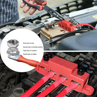 Barre omnibus de connexion de courant M8 M10, bloc de distribution d'alimentation à 4 goujons, borniers de type vis rouge et noir pour applications automobiles et marines