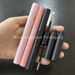 ISMAN Luxury 4ml+4ml Dual Ended Mascara Tube Pink Black Round <strong>Eyelash</strong> <strong>Glue</strong> Bottle Wholesale Private Label Custom Pro Factory - Product Image 5