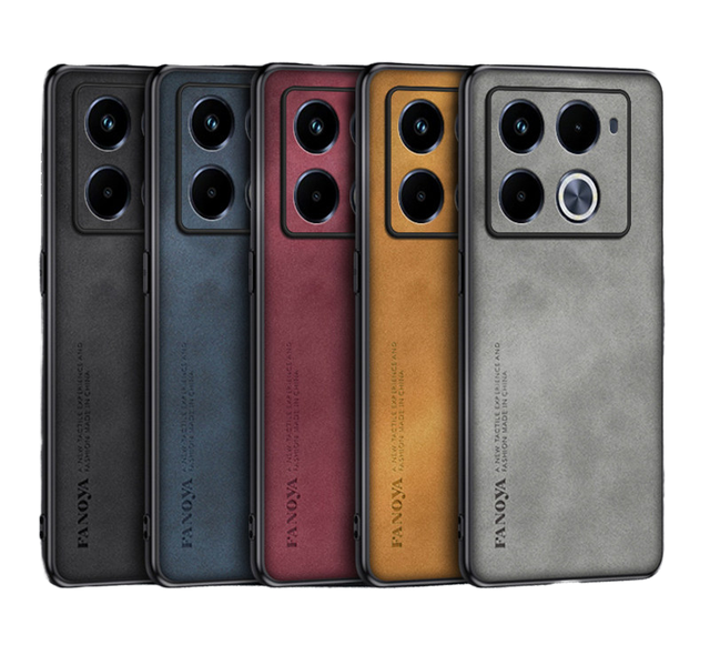 Luxury Sheepskin Leather Phone Case for Infinix Zero 30 4G All-Inclusive Lens Back Cover Plain Design for Business Men