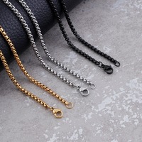 Collier Minimaliste Classique en Acier Inoxydable Triple Teinte, Finition Métallique Lisse, Bijou Simple pour Homme MGBC502