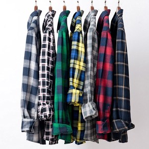 38-44 chất lượng flannel kẻ sọc người đàn ông áo sơ mi cotton mùa xuân mùa thu giản dị dài tay áo Sơ mi mềm mại thoải mái mỏng phù hợp với nút xuống - Product Image 5