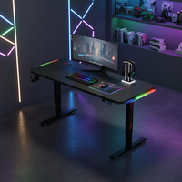 Bureau PC électrique réglable en hauteur Aor Esports en bois et métal avec LED pour gamer et bureau - Offre Spéciale