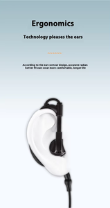 EG19หูฟัง K-M แบบมีสาย, หูฟัง walkie-talkie 2.5มม. 3.5มม. ทนต่อการดึงอุปกรณ์เสริมลวดสำหรับหูซ้ายขวา - Product Image 4