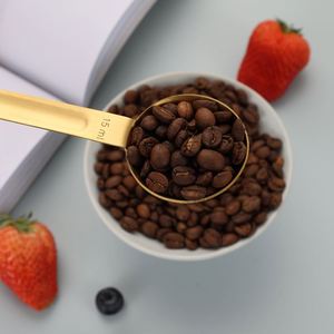 Cuillère doseuse double usage en acier inoxydable 430, ustensile de cuisine en métal avec tête graduée pour la pâtisserie et les grains de café - Product Image 1