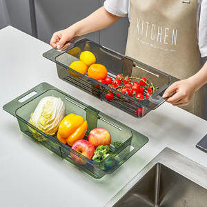Ensemble de paniers égouttoirs rétractables multifonctionnels en PET de qualité alimentaire pour évier de cuisine, pour laver fruits et légumes - Product Image 3