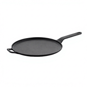 Poêle Tawa en fonte non revêtue de fabrication indienne, 26 cm, compatible gaz et induction, certifiée CE, design contemporain, sans couvercle, pour pizza - Product Image 1
