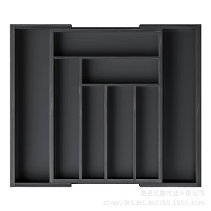 เครื่องใช้บนโต๊ะอาหารจากไม้ไผ่ธรรมชาติอุปกรณ์จัดระเบียบลิ้นชักมีดปรับขนาดได้ถาดลิ้นชักครัว - Product Image 2