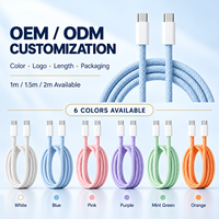 Câble USB C vers USB C 65W Max PD3.0 en nylon tressé, cordon de charge rapide avec protocole privé, logo personnalisé, vente en gros