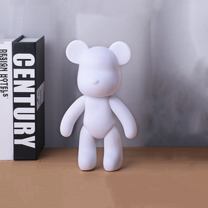 Figura de Acción de Oso Violento DIY Modelo de Ladrillo Kwa de Vinilo Oso Articulado en Blanco y Negro para Pintar Decoración del Hogar Regalo - Product Image 4