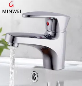 Minwei torneira moderna para água quente e fria, torneira de plástico com único punho, misturador para lavatório