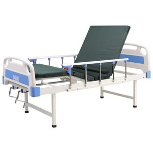 Lit médical manuel avec télécommande, structure en acier laminé à froid, pour patients âgés, utilisation en chambre. - Product Image 2
