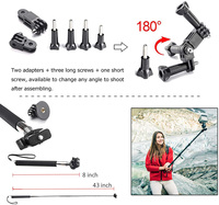 Kit d'accessoires pour caméra de sport, pour Gopro Hero 10 9 8 7 6 5 4 3 + 3 Max, Action, 4K, argent, noir