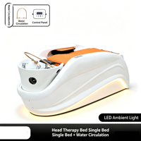 Lit de lavage de luxe en fibre de verre avec chauffe-eau intégré pour thérapie capillaire, lit de massage spa pour centre de beauté et salon de coiffure