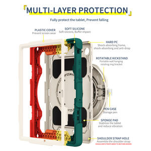 Armor Tablet Case para <span class=keywords><strong>Samsung</strong></span> Tab A9 + Plus A8 X200 X205 A7 T500 T505 <span class=keywords><strong>S6</strong></span> <span class=keywords><strong>Lite</strong></span> P610 Soporte portátil 360 Rotación PC Funda de silicona - Product Image 3