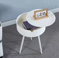 Table de ménage Table de chevet simple chambre Table de chevet ronde avec espace de rangement meubles de salon petites Tables basses