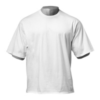 T-shirt à manches courtes en coton uni pour homme, taille plus, coupe ample, avec manches raglan, respirant, pour la musculation, le fitness et les sports