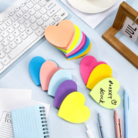 Vente en gros de notes en forme de coeur Notes autocollantes adhésives fortes personnalisées pour le bureau, l'école et la maison