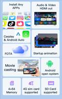 LICHEFANG 4G+64GB Magic Box Portable Carplay Android 12 System Wireless Android Auto Carplay Ai Box avec HD MI