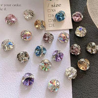 Strass de luxe multicolores Y2K effet brillant, pierres 3D volumineuses, bijoux et breloques pour ongles en gros