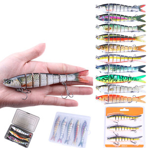 TG Promotion 137mm 27g Leurre Artificiel Multi-Articulé 8 Segments pour Pêche au Bar, Leurre Dur <span class=keywords><strong>Brochet</strong></span> avec 4 #   Hameçons triples - Product Image 1