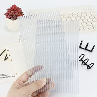 Tableau acrylique transparent A5 A6 taille imprimé feuilles à rayures verticales couverture de reliure dimensionnée et perforée pour cahiers à feuilles mobiles à 6 anneaux