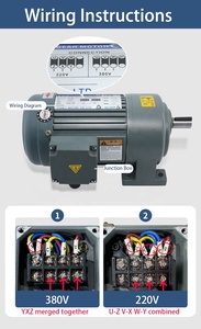<span class=keywords><strong>Motorreductor</strong></span> Trifásico de 1/4 HP 200W 380V con Eje de 18mm y Caja Reductora Vertical para Maquinaria de Empaquetado Automática - Product Image 4