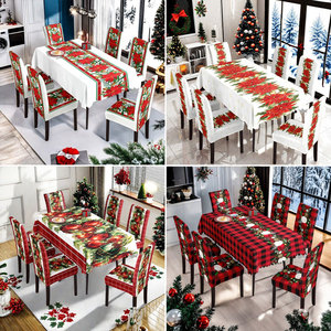 Giáng sinh ăn uống Bộ sưu tập Khăn trải bàn phổ ghế bao gồm vết kháng theo mùa lễ hội nhà bếp bên phụ kiện - Product Image 1